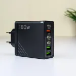 160W Super Fast Multi-Port GaN Charger with 6-in-1 Power Delivery