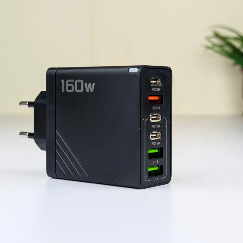160W Super Fast Multi-Port GaN Charger with 6-in-1 Power Delivery