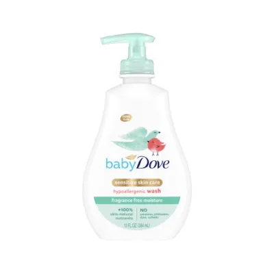 Dove Baby Sensitive Skin Care Fragrance Free Moisture Hypoallergenic Wash 384ml (USA)
