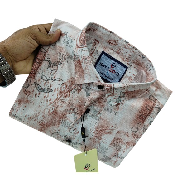 Cotton Full Sleeve Printed Shirt For Men