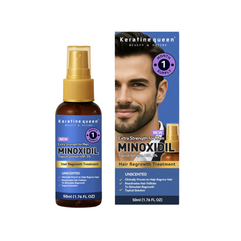 Keratin Queen  Extra Strength For Men Minoxidil Hair Regrowth Treatment 50ml (UK)