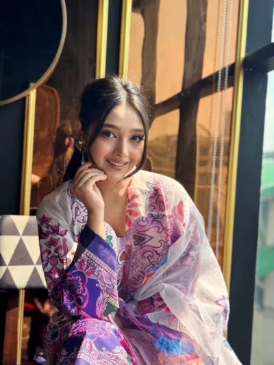 Dubai Silk Digital Print Three Piece with Silk Georgette Orna