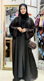 Lace Work Borka with Koti, Inner and Worked Hijab, Gher 200