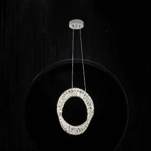 Qulik twisted circular ring Luxury LED Crystal Chandelier Pendant Light (QL-D8812-400C)