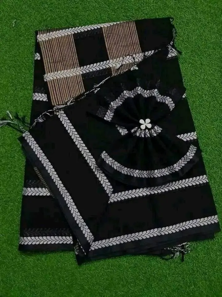 Tangail Half Silk Saree with Running Blouse, 12.5 Haath