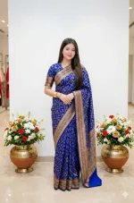 Silk Screen Print Saree with Matching Blouse Piece, 6 Colours