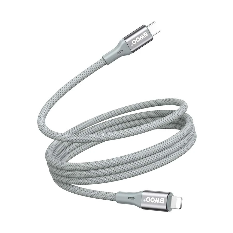 Bwoo BO-X311C-L 27W USB-C to Lightning Braided Cable 1 Meter Gray