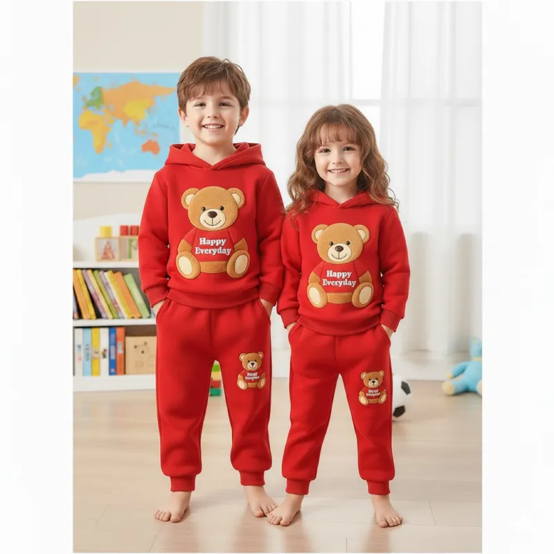 Boys' and Girls' DTF Print Hoodie Set with Pant, 280-300 GSM