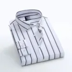 Men's Long Sleeve Stripe Print Shirt, Pure Cotton, M to XXL