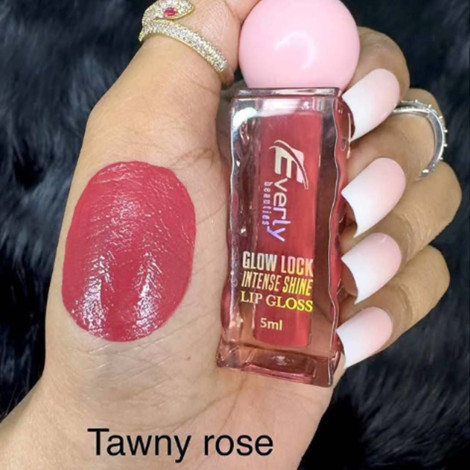 Everly Beauties Glow Lock Intense Shine Lip Gloss - Tawny Rose (China)