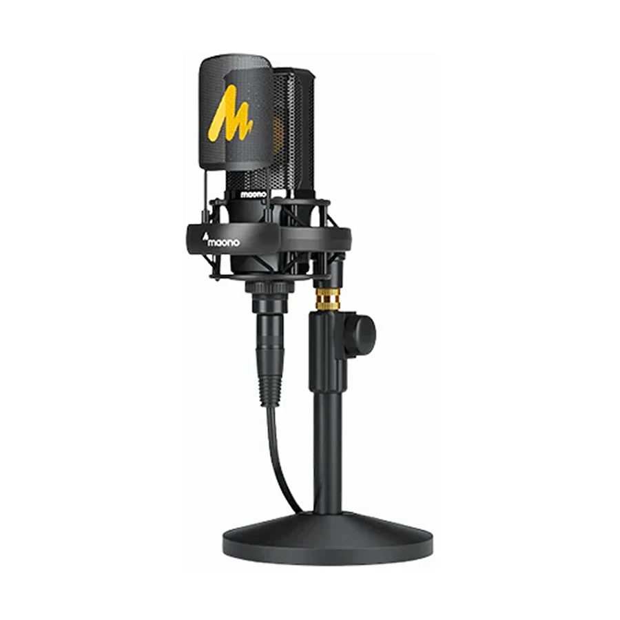 Maono PM500T Black Wired Studio Microphone with Desktop Stand