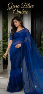 Rongdhonu Georgette Saree for Party and Casual Wear, 5 Colours