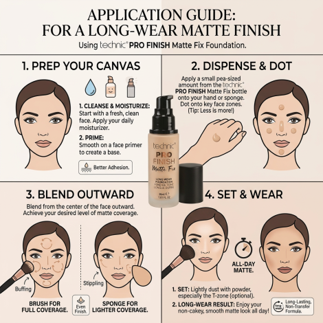 Technic Pro Finish Matte Fix Foundation 30ml - Beige (China)