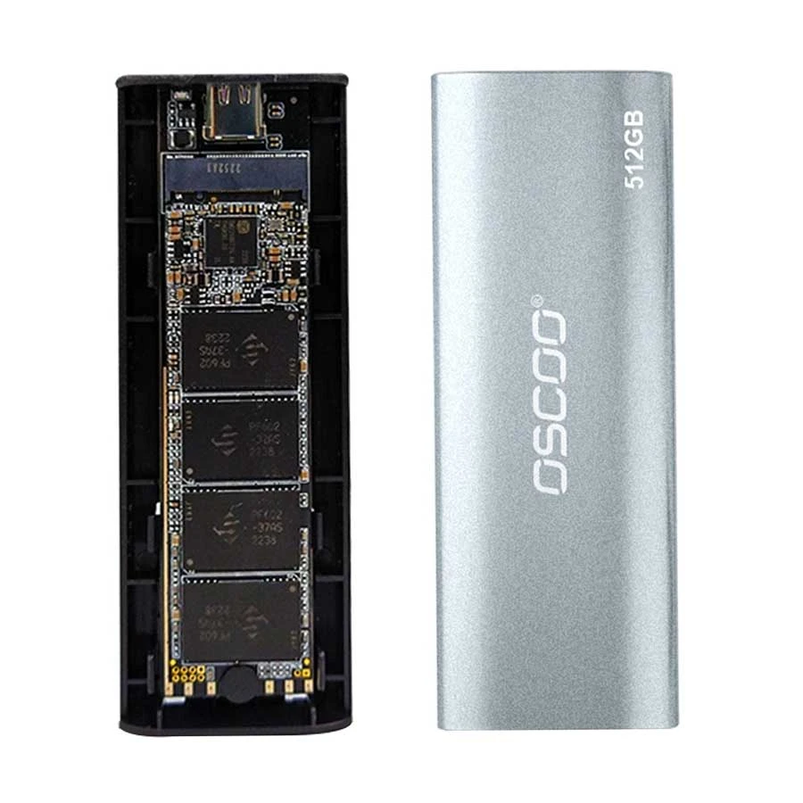 Oscoo MD005M 512GB USB 3.0 Type-C Silver Portable External SSD