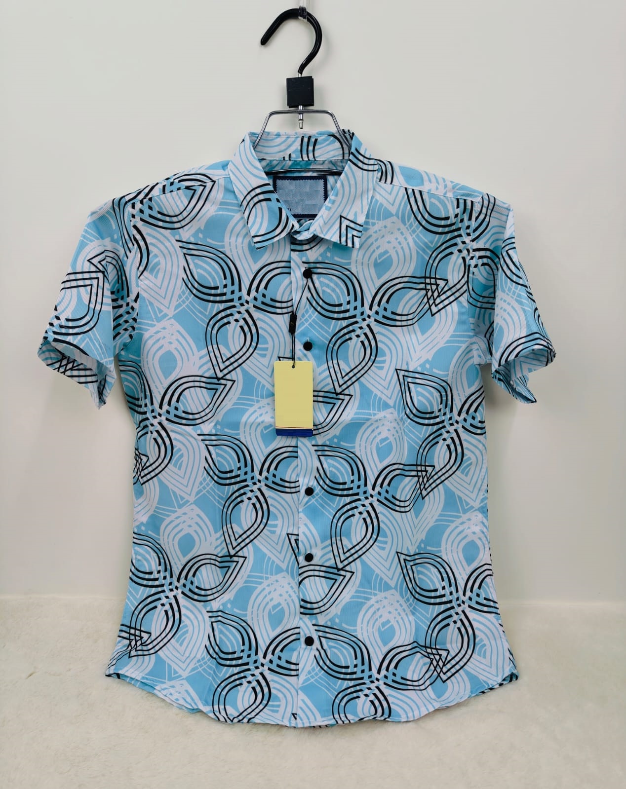 Men's Half Sleeve Spandex Cotton Shirt, Slim Fit, M to XL