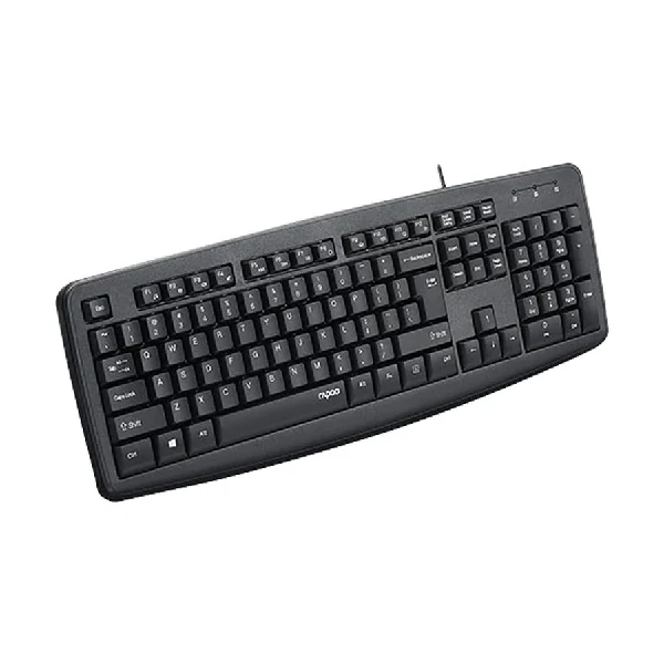 Rapoo NK2600 Spill- Resistant Wired Black Keyboard with Bangla