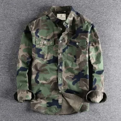 Full sleeves double pocket kemo printed Shirt