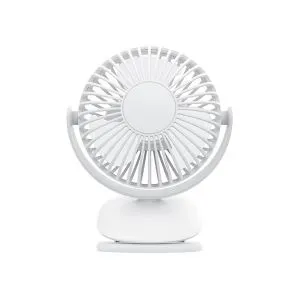 NEW!! mini Clip Fan 360 Degree Rotation Rechargeable Fan (WiWu FS03)- White Color