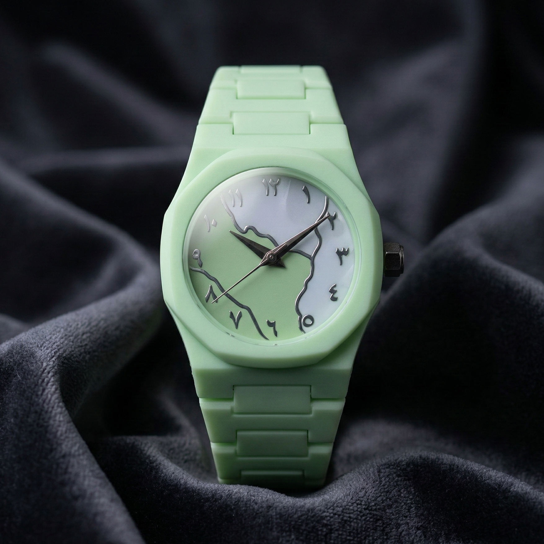 Arabic Dial Premium Marble Finish Ladies Watch with Butterfly Lock