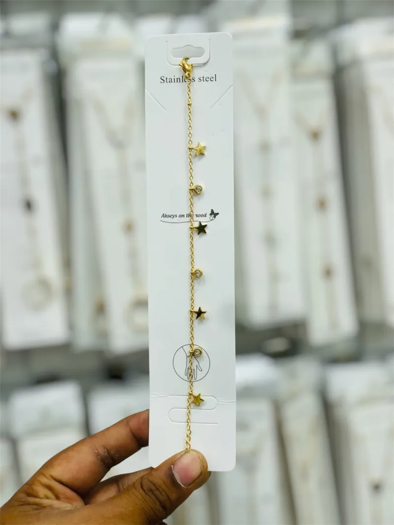 Anti-Tarnish Golden Star & Crystal Bracelet