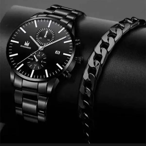 Waterproof Watch & Bracelet Combo Set