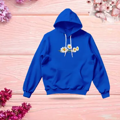 Premium Comfortable Stylish (Sunflower--blue) Ladies winter hoodie