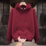 Men's Full Sleeve Winter Hoodie, 320 GSM Cotton, 4 Colour Choices