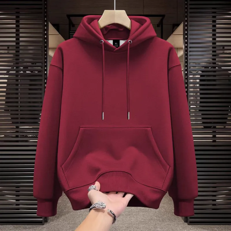 Men's Full Sleeve Winter Hoodie, 320 GSM Cotton, 4 Colour Choices