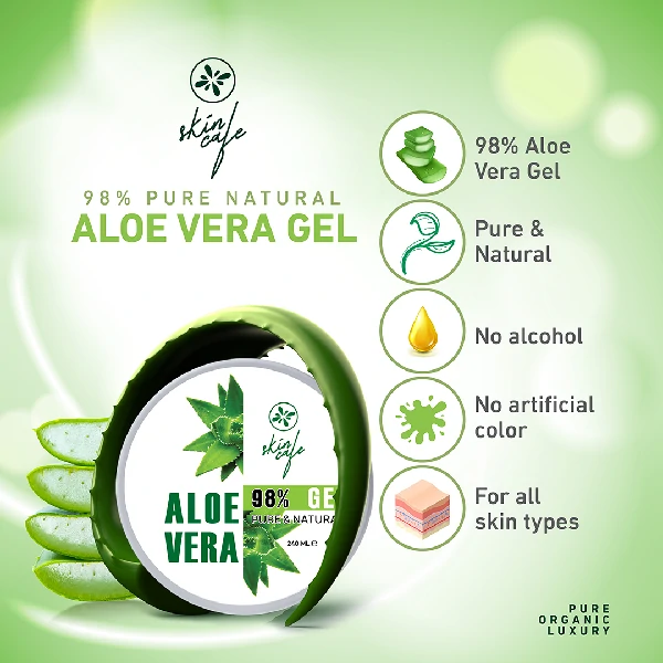 Skin Cafe Pure & Natural Aloe Vera gel 98% (240ml)