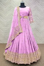 Women's Semi-Stitched Georgette Anarkali Party Dress, 2 Colours