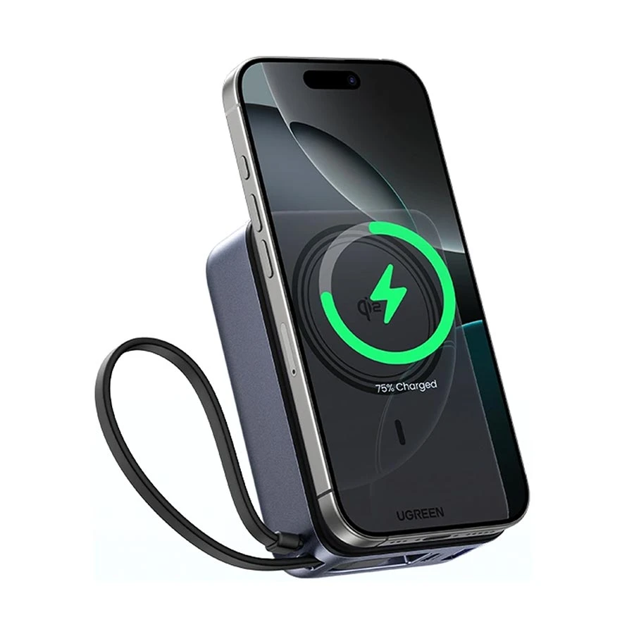 UGREEN PB567 20000mAh 30W Qi2 Magnetic Wireless Power Bank, Space Gray