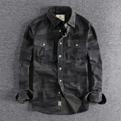 Full sleeves double pocket kemo printed Shirt