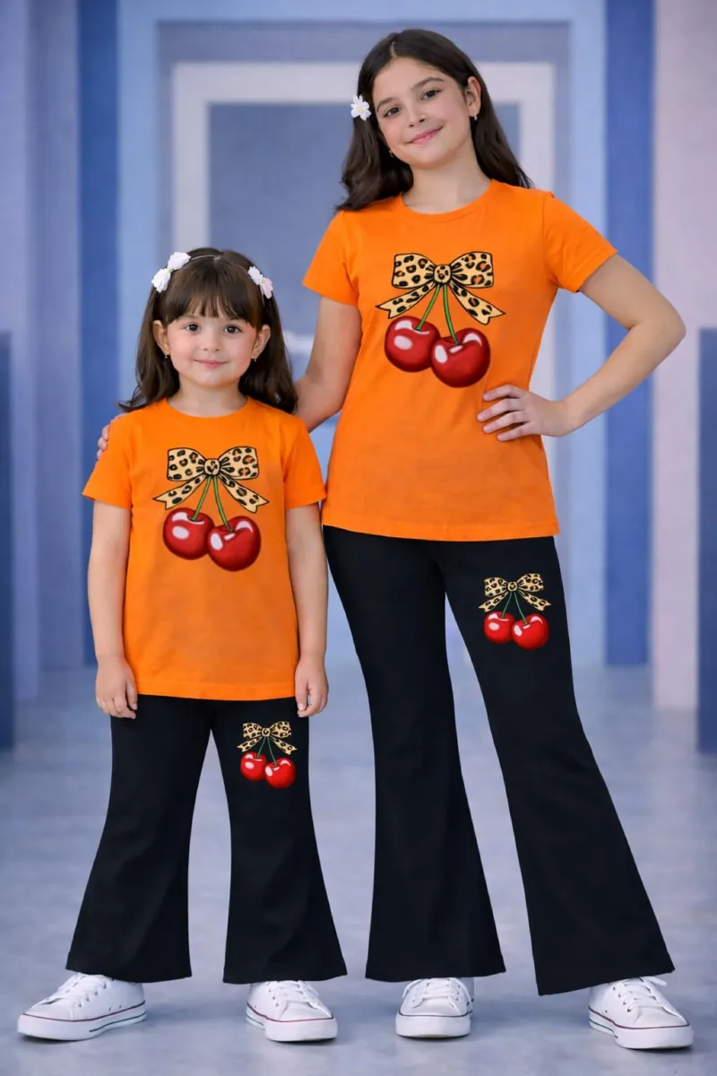 Kids' Half Sleeve Cotton T-Shirt and Pant Set, 160-170 GSM