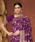 Skin Print Silk Saree for Women, Matching Blouse, 6 Colours