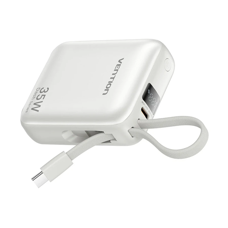 Vention FHEN0 10000mAh 35W Power Bank with Digital Display Beige