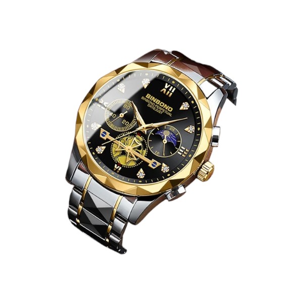 BINBOND B1236 Brand Fashion Tourbillon Dial Quartz Watches Men’s Luxury Stainless Steel