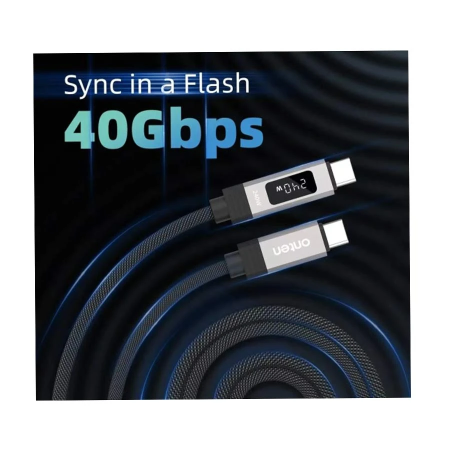 Onten OTN-CC212 240W 40Gbps USB-C to USB-C 1.2 Meter Black Cable