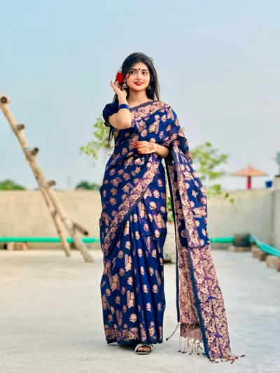 Tant Jamdani Saree in 3 Colours, 12 Haath, No Blouse Piece