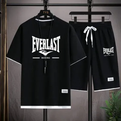 Men's Mesh Tee and Short Pant Set, 160 GSM, Waist 28 to 36