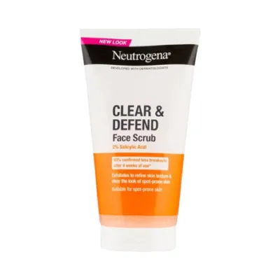 Neutrogena Clear & Defend 2% Salicylic Acid Face Scrub 150ml (France)