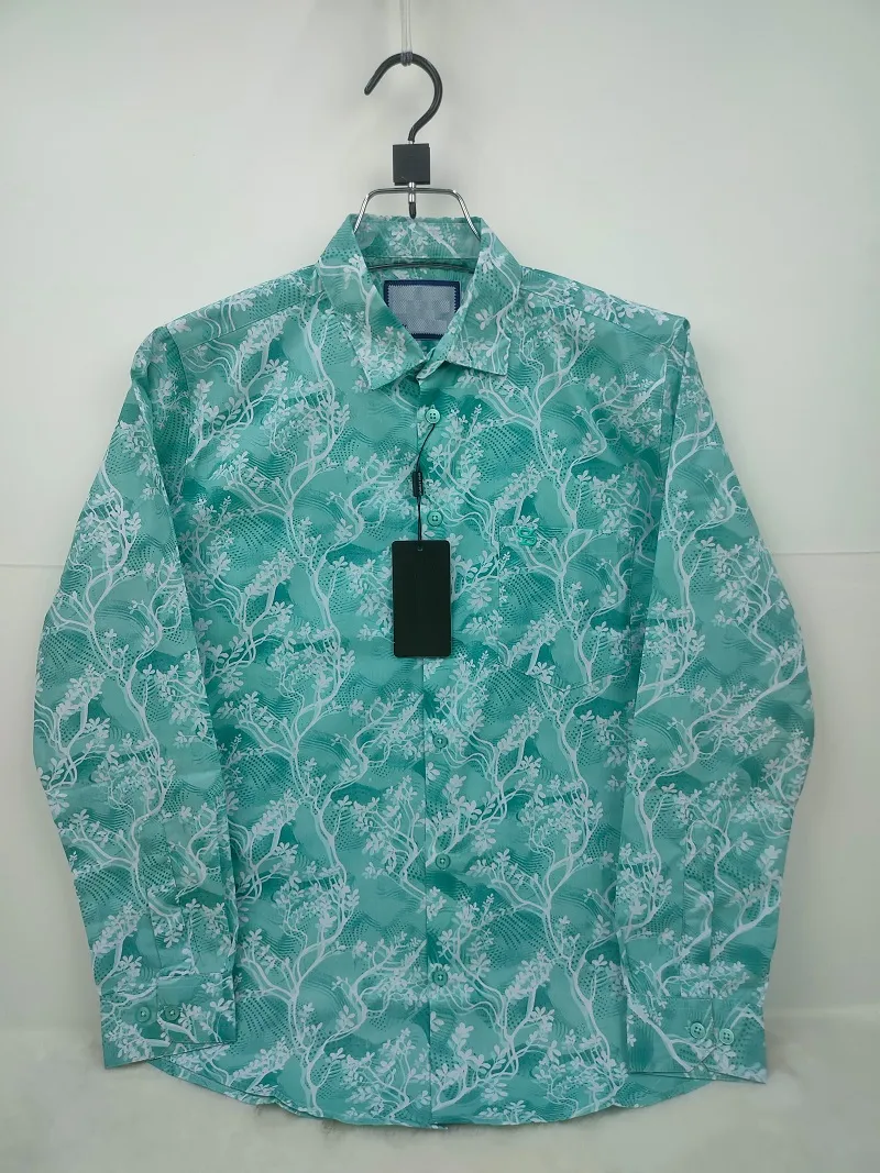 Men's Full Sleeve Check and Print Shirt, Pure Cotton, Sizes M to XL