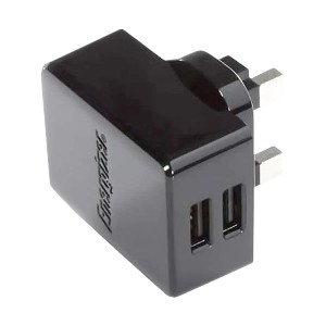 Energizer ACA2CUKUMC3 17W Dual USB UK Black Charger
