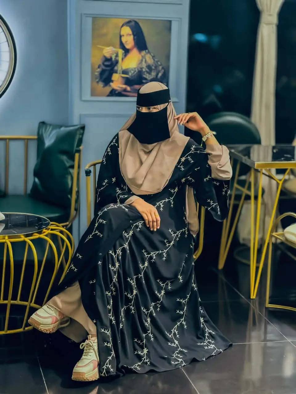 Arabic Koti Borka with Separate Inner, Embroidery Work
