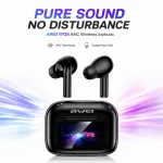Awei TP29ANC AI Translation & ANC Wireless Earbuds – Bluetooth 6.0 Real-Time Translator Earphones with 147 Languages, 10mm Driver & LCD Touch Screen