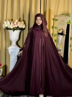 Lace and Stone Work Abaya with Inner and Hijab, 3 Colours