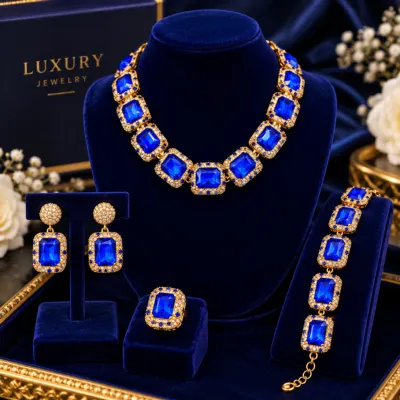Royal Blue Bridal & Party Jewelry Set