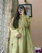 Cotton Afsan Print Three Piece with Embroidered Salwar, 3 Colours