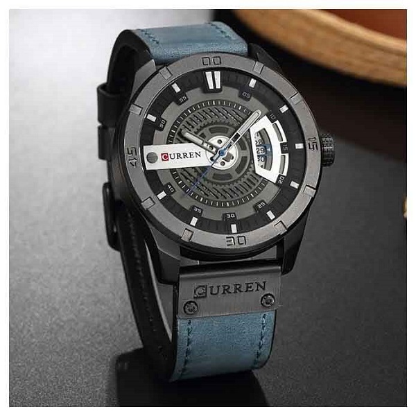 CURREN 8301 Men’s PU Leather Quartz Watch