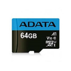ADATA 64GB Class 10 microSDHC Card with SD Card with Adapter-Black