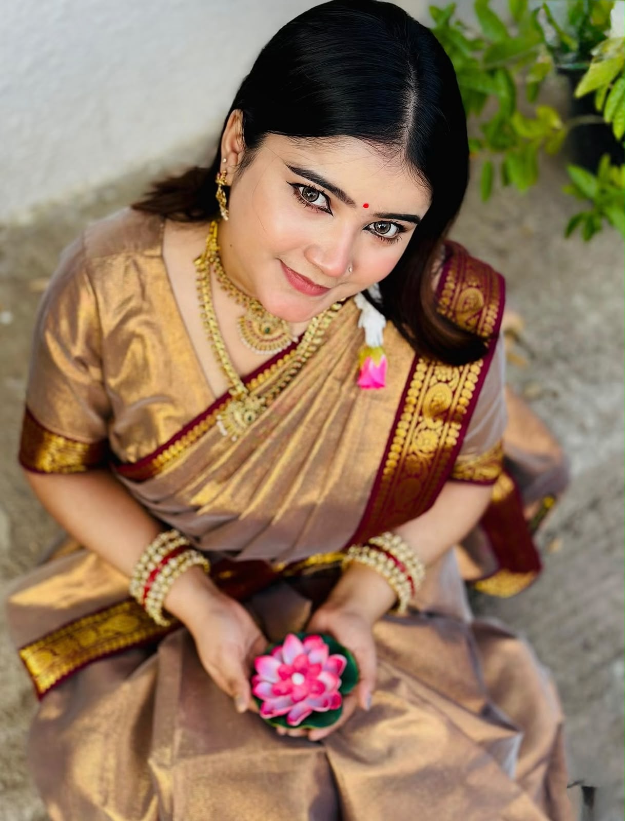 Women's Lama Silk Border Design Saree for Festivals